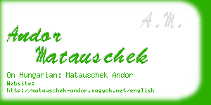 andor matauschek business card